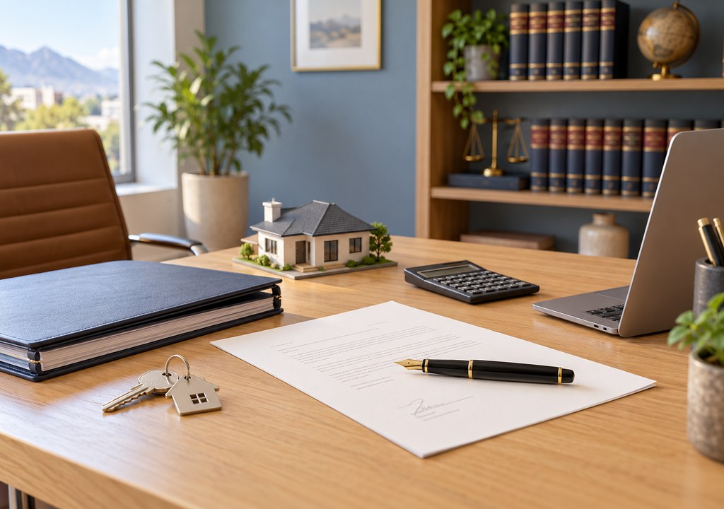 Desk with a formal letter of demand, pen and a laptop in a South African attorney's office, illustrating a letter of dem