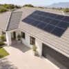 completed residential backup power installation with solar panels on a suburban South African home roof