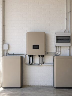 Completed South African home backup power project with wall-mounted inverter, batteries and solar electrical distributio
