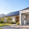 finished South African home solar installation with panels, inverter and backup battery system