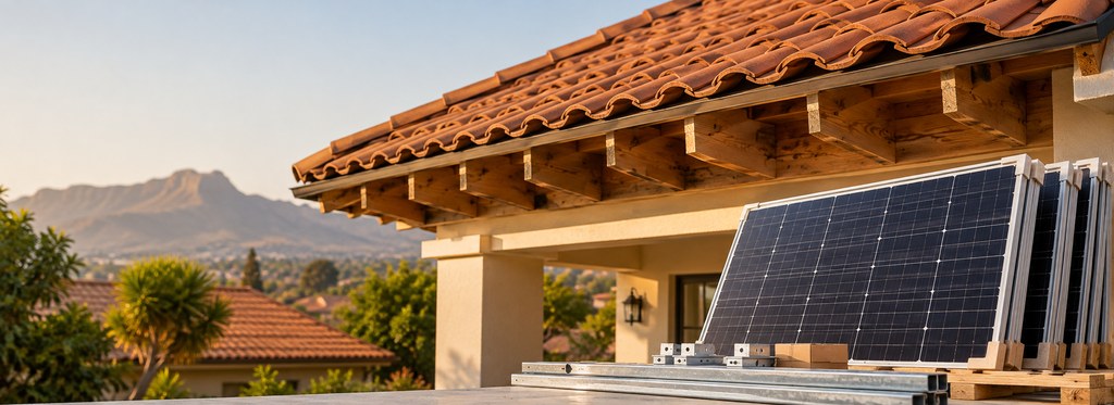 South African residential roof structure being assessed for solar panel installation load requirements