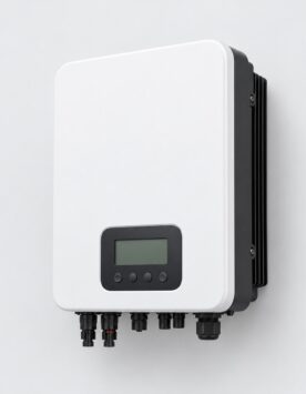 unbranded 5kW single phase hybrid solar inverter shown as the main product on a clean studio background