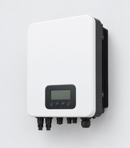 unbranded 5kW single phase hybrid solar inverter shown as the main product on a clean studio background