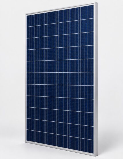 Polycrystalline 400W solar panel with silver frame and blue-black cells, unbranded