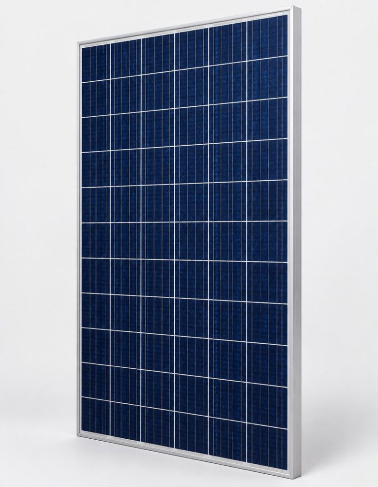 Polycrystalline 400W solar panel with silver frame and blue-black cells, unbranded