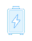 Simple line-art icon of a battery with a lightning bolt representing backup power storage